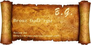 Brosz György névjegykártya