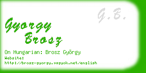 gyorgy brosz business card