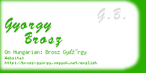 gyorgy brosz business card